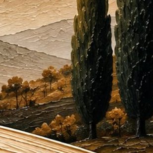 Detalle del relieve: Cipreses